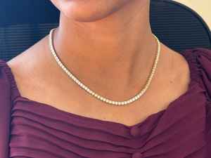 Collar de cadena de moissanita VVS con diamantes redondos, plata de ley 925, color D original, tipo tenis, para regalo de compromiso para ella. - Product Image 6