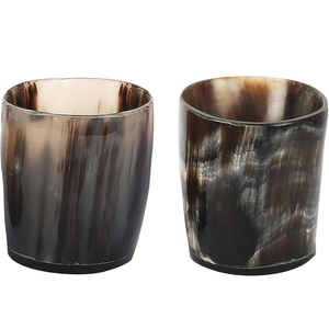 VIKING Polished Ox Horn Shot Glass Natural Finish Decorative Whisky Tot Cup Nautical Animal Craft Beer Wine Drinking Handcrafted - Product Image 5