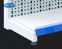 Étagères de présentation perforées OneTech en acier robuste, installation facile, 5 niveaux, simple face, capacité de 60 à 80 kg, anti-rouille