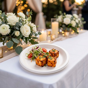 Platos Redondos Compostables de Bagazo de 6 Pulgadas de Primera Calidad |   Platos Biodegradables de Caña de Azúcar, Ecológicos y Desechables para Fiestas y Catering - Product Image 2