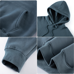 Sudaderas con capucha personalizadas al por mayor de alta calidad en blanco 350G Sudadera con capucha de color sólido pesado para hombres Sudadera con capucha minimalista para Unisex - Product Image 4