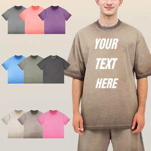 Camisetas de Algodón Vintage con Lavado Ácido Negro Personalizadas de Gran Venta para Hombre, Diseño Liso Oversize con Hombros Caídos - Product Image 3