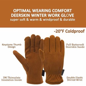 Heavy-duty Safety Construction Cowhide Split Leather Driving <b>Gloves</b> Thinsulate Lining Thermal Winter Work <b>Gloves</b> - Product Image 4