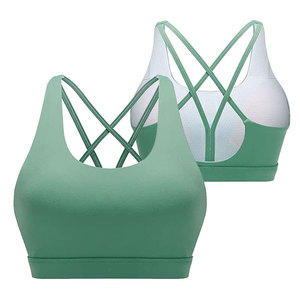 Women's 100% Cotton Printed Sports Bra Moisture Wicking Breathable Seamless Fitted Scoop Neck Custom Team Logo Digital Print All - Product Image 2
