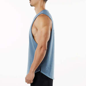 Camiseta sin mangas de algodón para hombre, con tirantes estrechos, para gimnasio, entrenamiento, correr, deporte, informal, para exteriores - Product Image 4