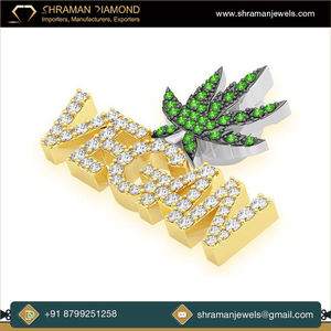 จี้เพชร SHRAMAN DIAMOND ทองคำแท้ 10K ประดับเพชรโมอิสซาไนต์ทรงบริลเลียนท์คัท ดีไซน์ทันสมัย สั่งทำได้ตามต้องการ ใส่ตัวอักษร ชื่อ หรือโลโก้ ได้ จี้ห้อยคอแบบมีเสน่ห์เฉพาะตัว - Product Image 5
