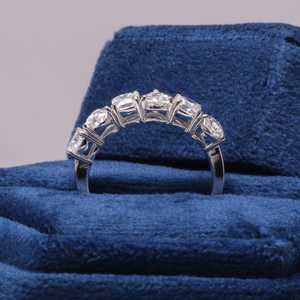 High Demand Womens 925 Sterling <b>Silver</b> <b>Emerald</b> Cut 1.20 Ct Lab Grown Diamond Classic Wedding <b>Ring</b> Micro Pave Side Stones Party - Product Image 5