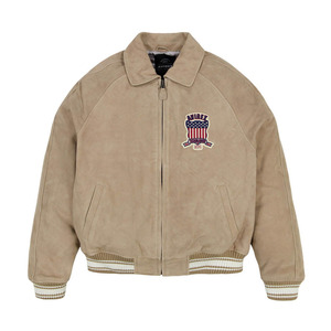 High Quality Wholesale Professional <b>Leather</b> Avirex USA <b>Suede</b> <b>Jacket</b> With Matching Cap Free Offer Tan Color Men's Bomber Style - Product Image 2