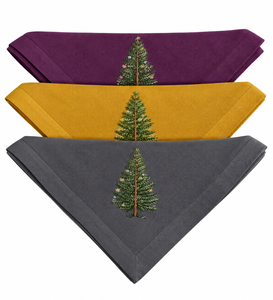 Servilleta de Navidad Bordada con Árbol de Navidad y Bordes Elegantes para Cenas Festivas y Decoración de Mesa Navideña - Product Image 4