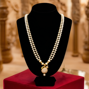 Fine <b>Jewelry</b> Bridal <b>Set</b> 20-Inch <b>Pearl</b> Necklace with Golden Peacock Pendant and Earrings - Product Image 3