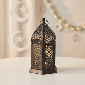 Manufacturers <b>Mini</b> Black Metal Moroccan T-Light Candle <b>Lantern</b> for Home Tabletop & Hanging Decorations - Product Image 1
