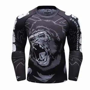 Maillot de compression avec logo frontal pour l'entraînement et le sport de MMA, BJJ, grappling - Product Image 1