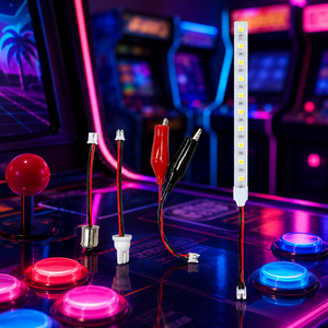 ไฟ LED 10SMD 12V สำหรับเครื่องเล่นเกมอาร์เคด อุปกรณ์เสริมสำหรับเกม ตัวเชื่อมต่อพลาสติกพร้อมสายไฟสีแดงและสีดำ - Product Image 2