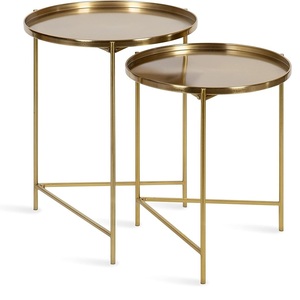 Top Arrival Elegant Golden Round Metal Accent Coffee <b>Table</b> <b>Space</b>-<b>Saving</b> Decorative <b>Table</b> for Living Room - Product Image 1