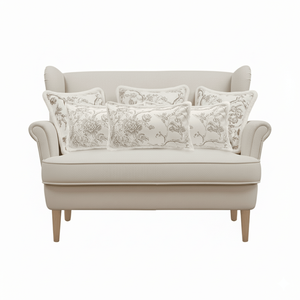 Set di 6 Federe Vintage SOGA con Ricamo Floreale 45cm, Bordo in Pelliccia e Cuscini Decorativi 30x50cm in Taupe - Product Image 2