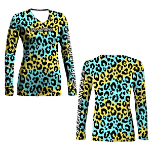 Camiseta de Pesca Personalizada con Cuello Redondo, 100% Poliéster, Impresión por Sublimación, Secado Rápido, UPF 50, Patrón Rojo y Negro, para Mujer Adulta - Product Image 6