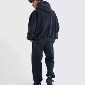 Conjunto de Sudadera con Capucha y Pantalones Deportivos de Invierno Más Vendido, Diseño Sólido, Personalizado, Efecto Desgastado por el Sol, Lavado Ácido, para Hombre y Mujer - Product Image 2