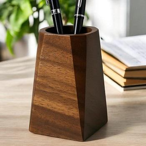 Organizador de Oficina de Madera de Haya de Diseño Simple, Porta Tarjetas de Visita, Soporte para Bolígrafos, por Crescent Crafts - Product Image 3