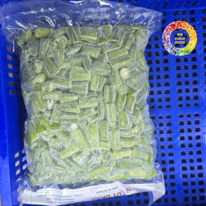 Qualité Supérieure Vietnam 100% Goût Naturel Prix Export Compétitif Okra Congelé IQF Haché en Vrac 1kg - Product Image 1