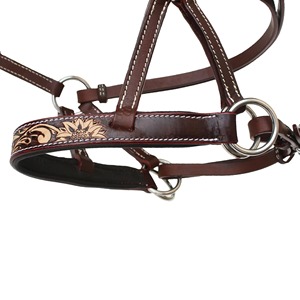 Brida de cuero hecha a mano para caballo, reutilizable, grande, completa con ajuste y costuras elegantes, para montar a caballo, control del caballo - Product Image 6