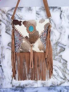 Nuevo Bolso de Mano con Flecos de Piel y Cuero, Diseño Moderno, Bolso Cruzado de Cuero Repujado con Piel de Vaca, Elegante Bolso Bandolera para Regalo - Product Image 5