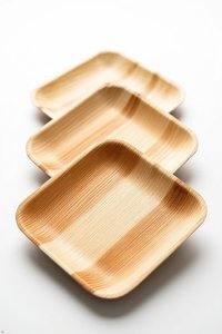 Platos de Hoja de Palma de 8 Pulgadas Cuadrados, Platos Ecológicos Desechables para Comedor Comunitario y Celebraciones, Platos para Pasteles de Cumpleaños - Product Image 1