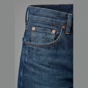 Jean en denim coupe droite délavé foncé pour homme, taille haute, coupe classique, en coton, style décontracté, pantalon d'automne - Product Image 5