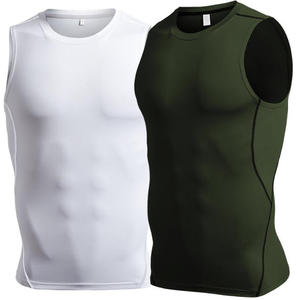 Débardeur de sport pour homme sans manches, respirant, à séchage rapide, extensible, col roulé - Product Image 4