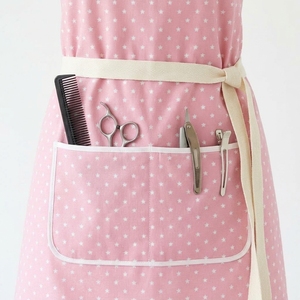 Tablier de barbier rose en polyester résistant à l'eau avec logo imprimé de haute qualité, conception personnalisée du logo et emballage OEM - Product Image 4