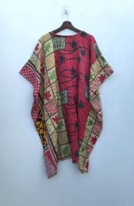 Venta al por mayor de caftanes árabes surtidos, estampados en bloque, ecológicos, transpirables, holgados, estilo Kantha, para playa, hasta la rodilla, de algodón natural. - Product Image 6