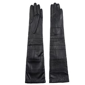 Gants longs élégants en cuir pour femme, très tendance, luxueux, doux, mode, chauds, pour l'hiver, longueur bras. - Product Image 5