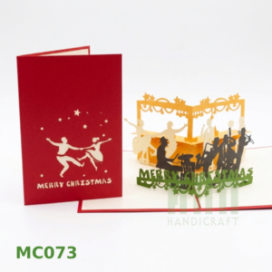 ANN HADICRAFT Custom 3D Laser Cut <b>Music</b> Japandi Style Handmade Paper Rectangle <b>Christmas</b> Band Greeting <b>Cards</b> Thermal Transfer - Product Image 3