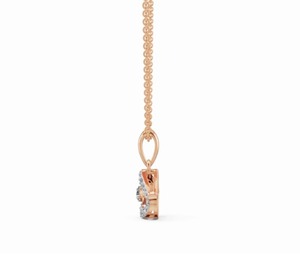 จี้เพชร 0.274 กะรัต 21 เม็ด ทอง 9k 14k 18k สีเหลือง ชมพู ขาว ทองคำแท้ เครื่องประดับชั้นดี สร้อยคอแบบมินิมอล ของขวัญ - Product Image 2