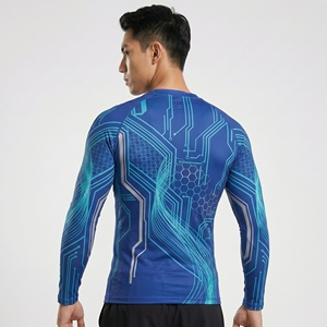 เสื้อรัดกล้ามเนื้อสำหรับผู้ชายคุณภาพสูง ปี 2025 แบบซับลิเมชั่น น้ำหนักเบา สำหรับศิลปะการต่อสู้  รับสกรีนโลโก้ตามสั่ง ทรงเข้ารูป - Product Image 2