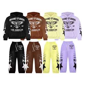 Ensemble de survêtement décontracté pour homme 2026 de qualité supérieure, effet délavé, avec strass et broderies, style streetwear vieilli - Product Image 6