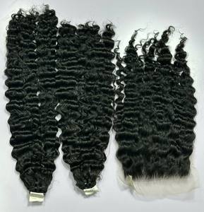 ผมต่อจากผมมนุษย์แท้เวียดนามแบบปรับแต่งได้ชุดลูกไม้ด้านหน้าคุณภาพสูง8-26นิ้ว - Product Image 2