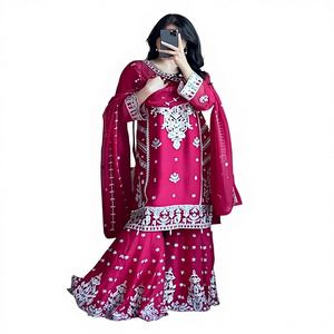Ensemble Salwar Kameez de Luxe en Faux Georgette avec Haut et Pantalon, Qualité Supérieure Gaufrée, Design Traditionnel, Séchage Rapide, Idéal pour les Fêtes - Product Image 1