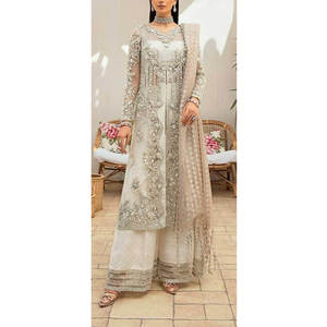 Robe de soirée pakistanaise pour femme 2026, en mousseline de soie premium brodée, robe de mariée de luxe, tenue de créateur pour occasions formelles, ensemble complet - Product Image 1