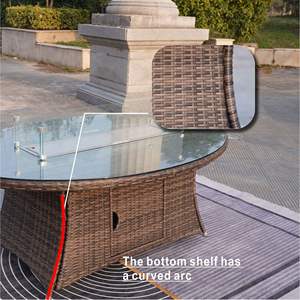 Ensemble de jardin en rotin 7 pièces pour l'extérieur avec fauteuils, table à manger et foyer au gaz - Product Image 5