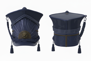 Classic Formal Outdoor Headwear Custom <b>Black</b> Embroidered Design Peak Cap Adjustable Uniform Style Teasel Decoration OEM Cap - Product Image 2