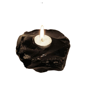 Crystal Stone Black Obsidian <b>Carved</b> Handmade Natural Stone <b>Candle</b> Holder Gemstone Agate Healing Wholesaler - Product Image 1