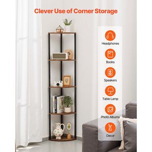 64\" Tall 5 Tier <b>LED</b> <b>Light</b> <b>Corner</b> Bookshelf with Storage Shelves Multi-Use Display Shelf for Collectibles - Product Image 4