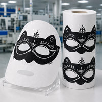 Mascarilla Facial Negra de Media Cara con Estampado Personalizado de Animales y Dibujos Animados, Tela de Fibra Vegetal para Cuidado de la Piel, Suministro al por Mayor