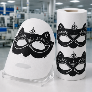 Mascarilla Facial Negra de Media Cara con Estampado Personalizado de Animales y Dibujos Animados, Tela de Fibra Vegetal para Cuidado de la Piel, Suministro al por Mayor - Product Image 3
