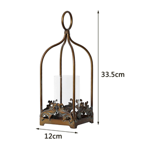 Lanterne à bougie suspendue vintage en fer, porte-bougie pour décorations de mariage et de Noël, lanterne à bougie en métal rustique pour la décoration de la maison - Product Image 4