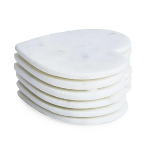 Ensemble de sous-verres en marbre écologiques modernes, durables, lavables, en pierre naturelle pour cafés et restaurants - Product Image 1