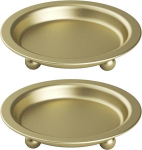Support de bougie et soucoupe en fer doré faits à la main – Décoration de luxe écologique pour Noël, mariages, salon et bureau - Product Image 3