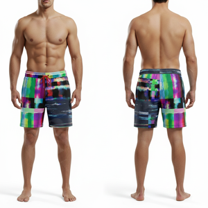 Shorts de sport confortables et tendance pour la gym, séchage rapide, taille élastique avec cordon de serrage, logo personnalisé, pour l'été et la plage - Product Image 3