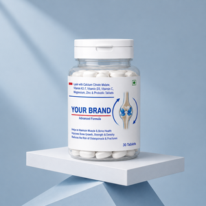 Tabletas de Citrato de Calcio, Malato, Vitamina D3 y K2 de Fabricante OEM para un Fuerte Apoyo a la Salud Ósea - Product Image 1