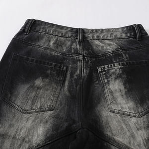 2026 Custom Lightweight Casual Distressed Ripped Denim <b>Jeans</b> <b>Men</b> High Street Wide Leg Straight Cut Urban Edgy Chic Versatile - Product Image 2